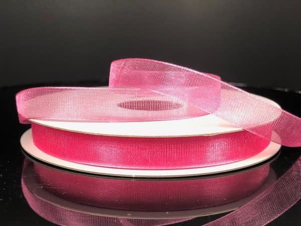 CHIFFON RIBBON 3/8"" x 25 YD.  HOT PINK