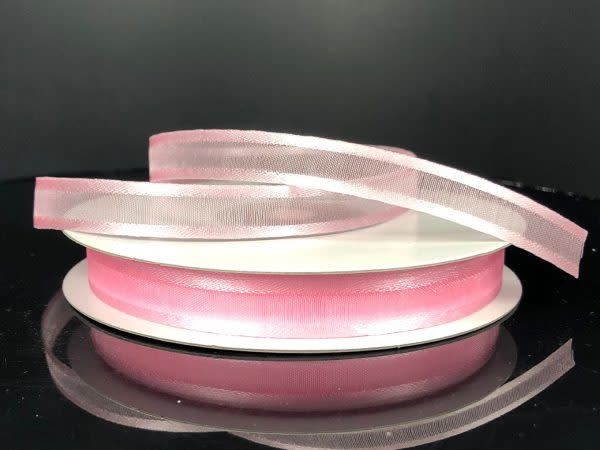 SHEER CHIFFON RIBBON SATIN EDGE 3/8"" x 25 YDLIGHT PINK