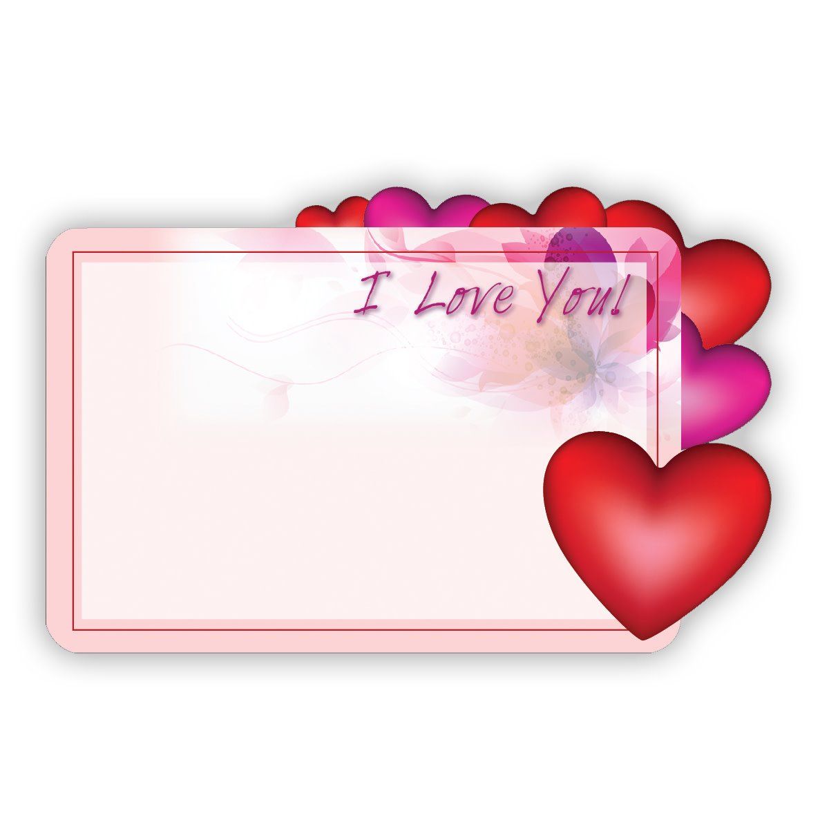 I Love You-Red hearts on right hand edge