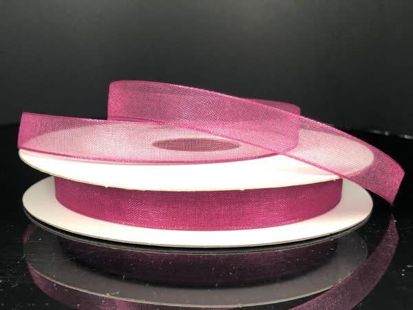 CHIFFON RIBBON 3/8"" x 25 YD.  DARK MAUVE