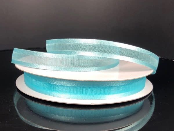 SHEER CHIFFON RIBBON SATIN EDGE 3/8"" x 25 YDAQUA