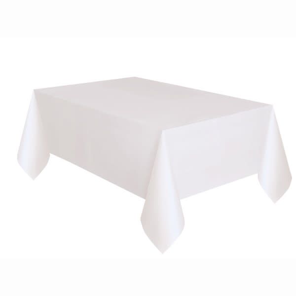 Plastic Table cover 54" x 108" -White