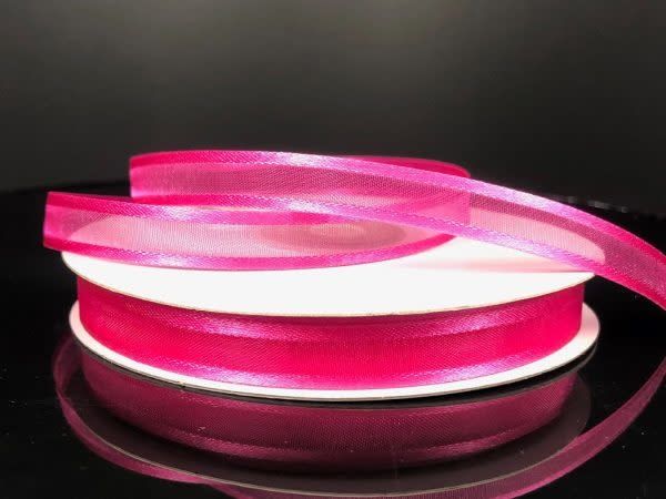 SHEER CHIFFON RIBBON SATIN EDGE 3/8"" x 25 YDFUCHSIA