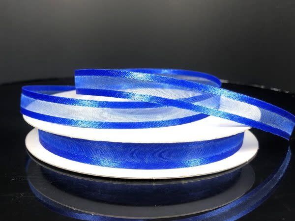 SHEER CHIFFON RIBBON SATIN EDGE 3/8"" x 25 YDROYAL BLUE