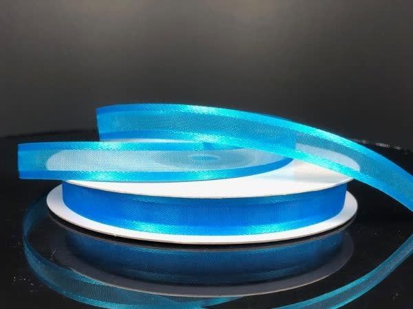 SHEER CHIFFON RIBBON SATIN EDGE 3/8"" x 25 YDTURQUOISE