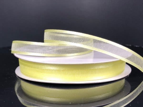 SHEER CHIFFON RIBBON SATIN EDGE 3/8"" x 25 YDYELLOW