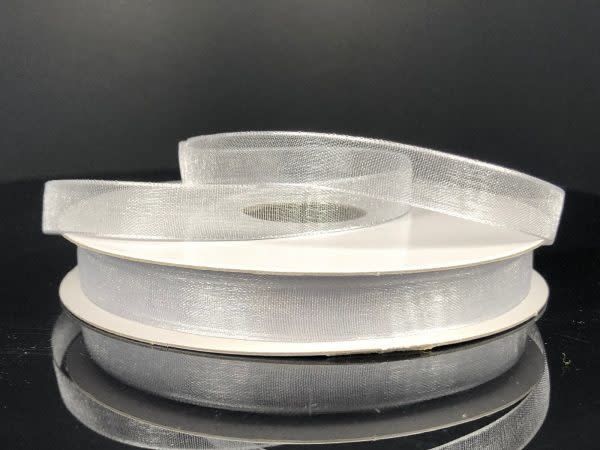 CHIFFON RIBBON 3/8"" x 25 YD.  SILVER