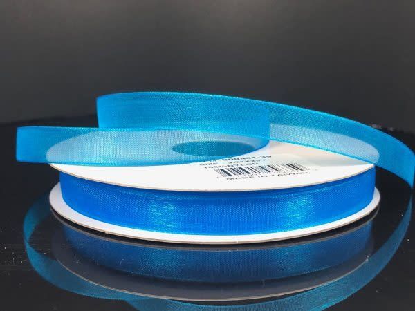 CHIFFON RIBBON 3/8"" x 25 YD.  TURQUOISE