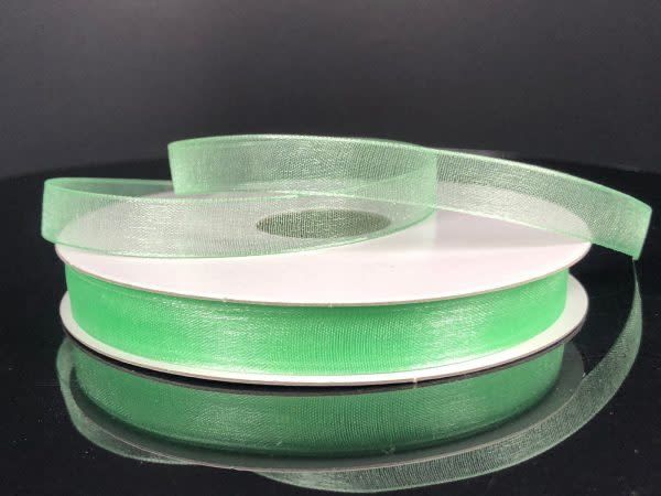 CHIFFON RIBBON 3/8"" x 25 YD.  MINT GREEN