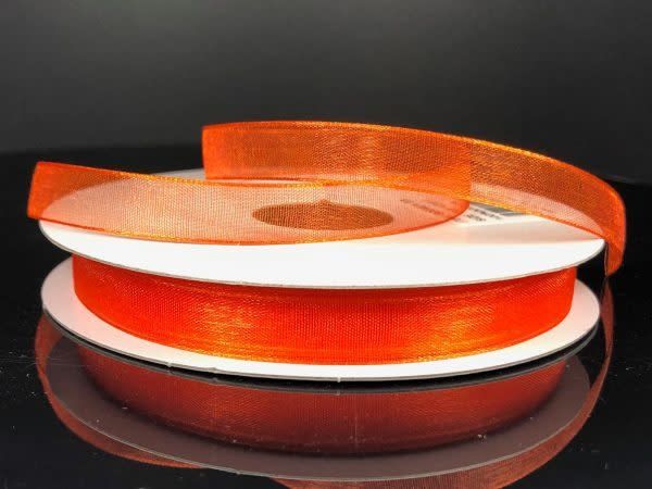 CHIFFON RIBBON 3/8"" x 25 YD.  ORANGE
