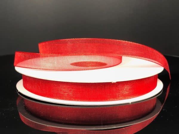 CHIFFON RIBBON 3/8"" x 25 YD.  RED