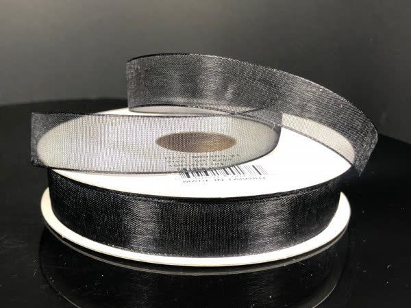 CHIFFON RIBBON 5/8"" x 25 YD. BLACK