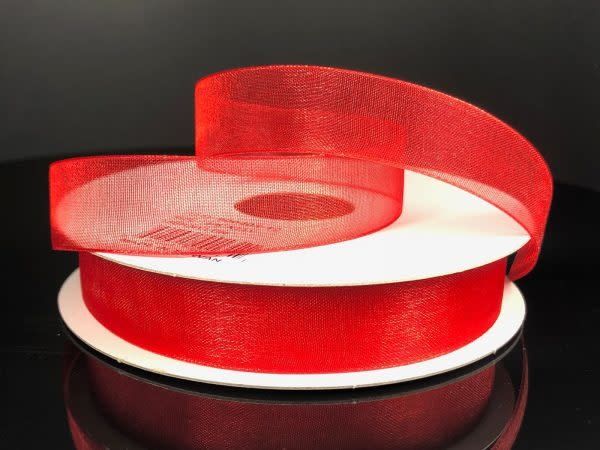 CHIFFON RIBBON 5/8"" x 25 YD.  RED