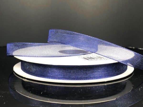 CHIFFON RIBBON 3/8"" x 25 YD.  NAVY BLUE