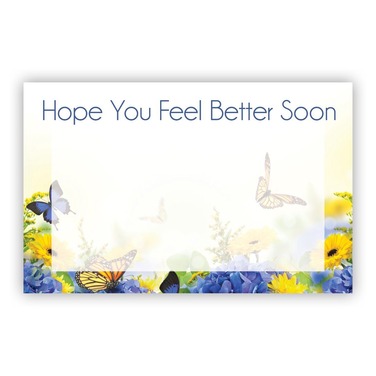 "Hope you Feel Better Soon" Blue &amp; yellow with butterfly (foiled sent)