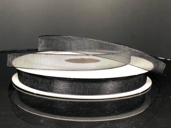 CHIFFON RIBBON 3/8"" x 25 YD.  BLACK