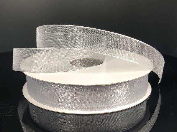 CHIFFON RIBBON 5/8"" x 25 YD.  SILVER