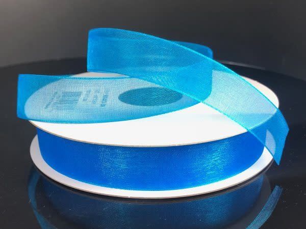 CHIFFON RIBBON 5/8"" x 25 YD. TURQUOISE