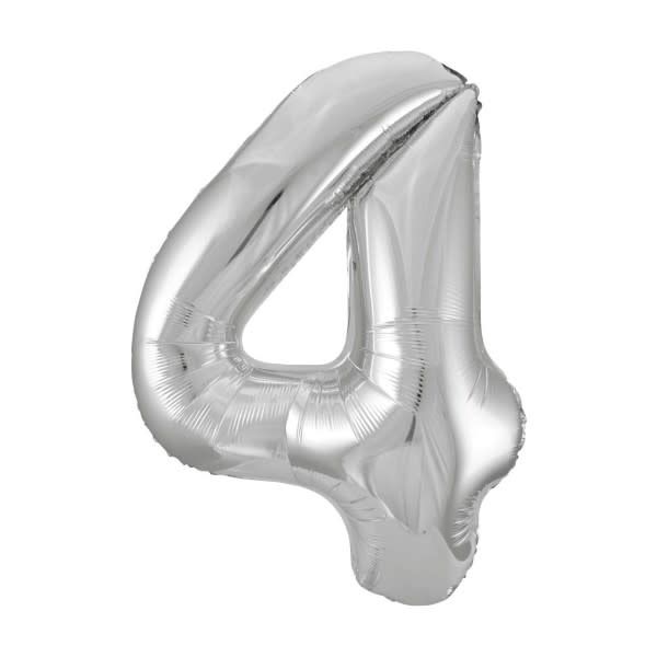 34" SILVER FOIL BALLOON NUMBER-4