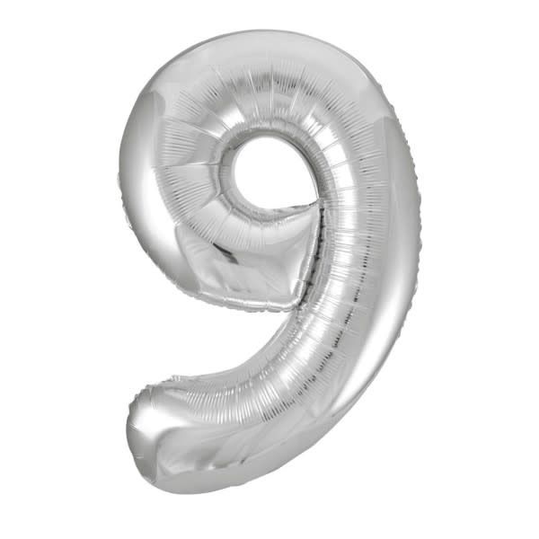 34" SILVER FOIL BALLOON NUMBER-9