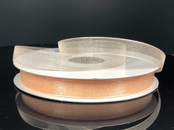 CHIFFON RIBBON 3/8"" x 25 YD.  PEACH