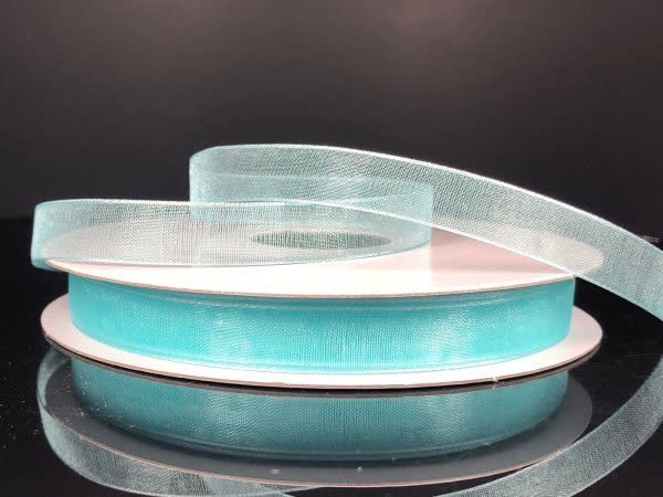 CHIFFON RIBBON 3/8"" x 25 YD.  AQUA