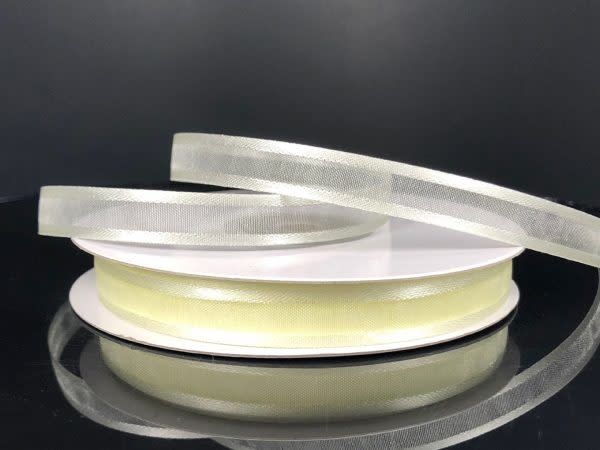 SHEER CHIFFON RIBBON SATIN EDGE 3/8"" x 25 YDEGGSHELL