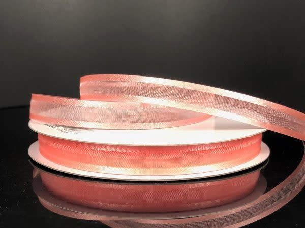 SHEER CHIFFON RIBBON SATIN EDGE 3/8"" x 25 YDCORAL