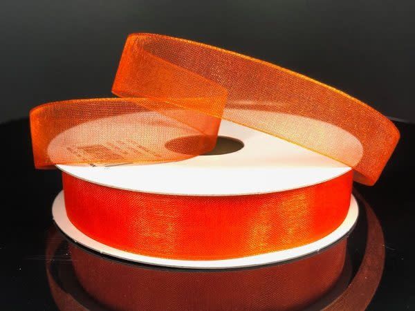 CHIFFON RIBBON 5/8"" x 25 YD. ORANGE