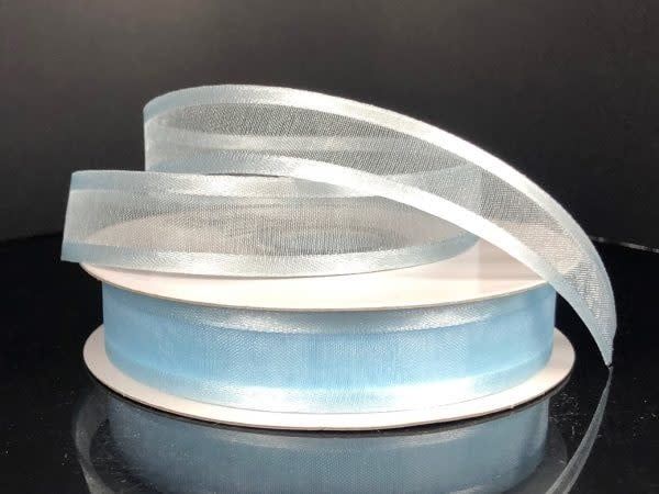 SHEER CHIFFON RIBBON SATIN EDGE 5/8"" x 25 YD LIGHT BLUE