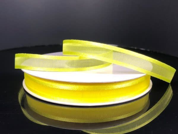 SHEER CHIFFON RIBBON SATIN EDGE 3/8"" x 25 YDDAFFODIL