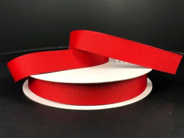 SOLID GROSGRAIN NON WIRED EDGE 5/8"" x 25 YD RED