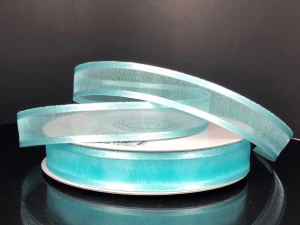 SHEER CHIFFON RIBBON SATIN EDGE 5/8"" x 25 YD AQUA