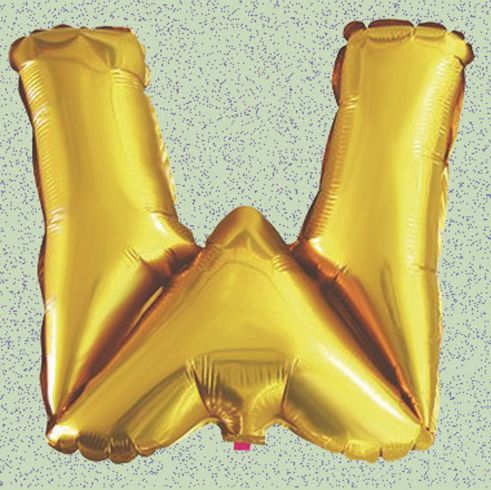 32" GOLD FOIL BALLOON “W” reg $2.99