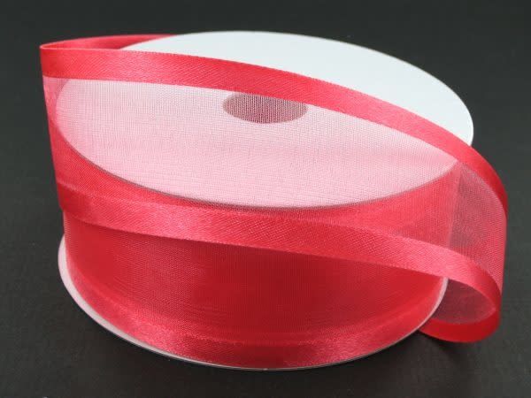 SHEER CHIFFON RIBBON SATIN EDGE 1.5"" x 25 YD MELON