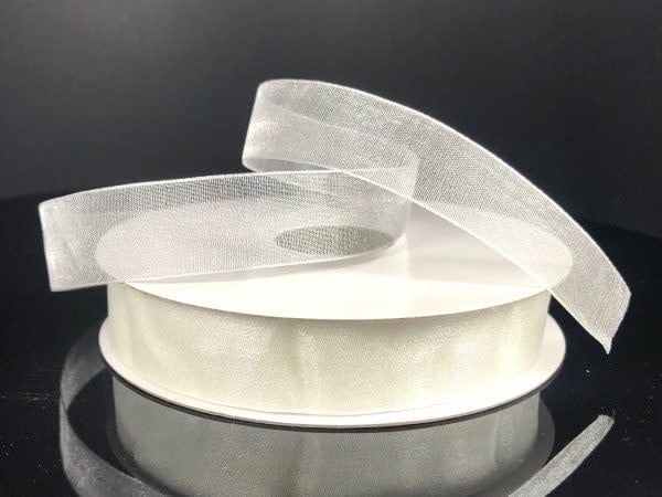 CHIFFON RIBBON 5/8"" x 25 YD.  WHITE