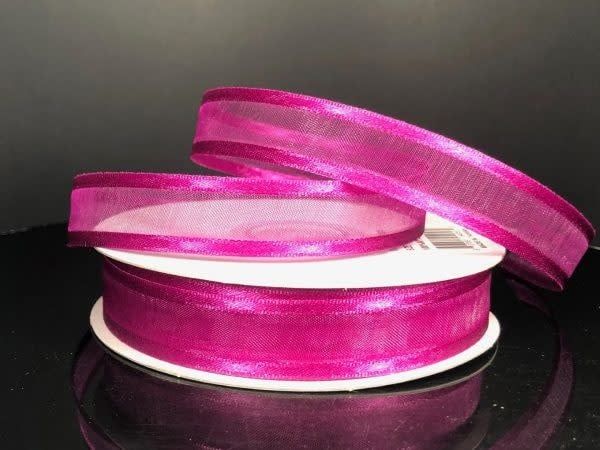 SHEER CHIFFON RIBBON SATIN EDGE 5/8"" x 25 YD AZALEA