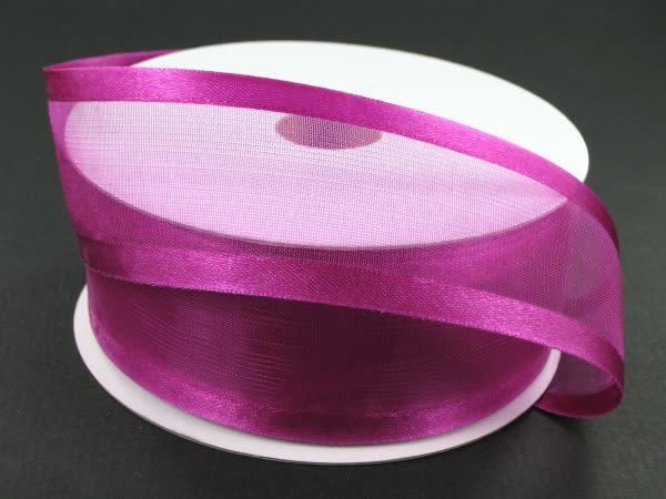 SHEER CHIFFON RIBBON SATIN EDGE 1.5"" x 25 YD AZALEA