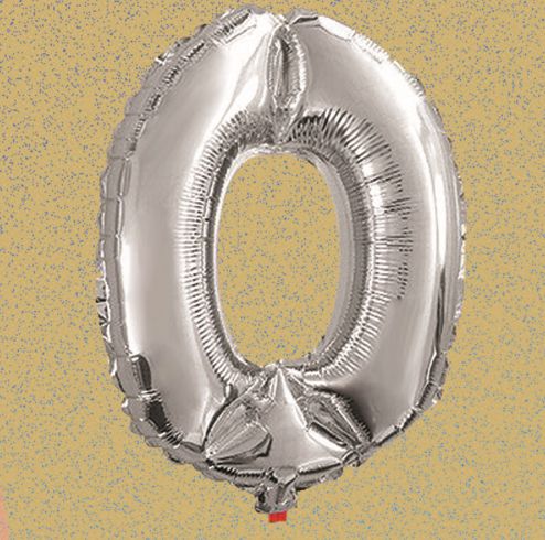 40’’ “0” SILVER FOIL BALLOON, reg $3.99