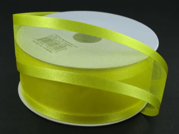 SHEER CHIFFON RIBBON SATIN EDGE 1.5"" x 25 YD DAFFODIL