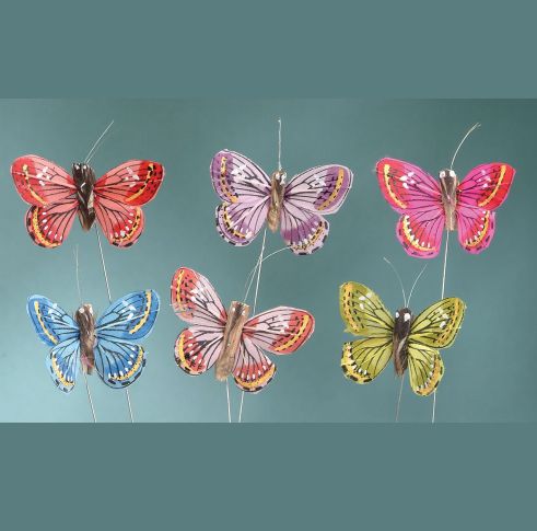 2in. FEATHER BUTTERFLIES, 24pk