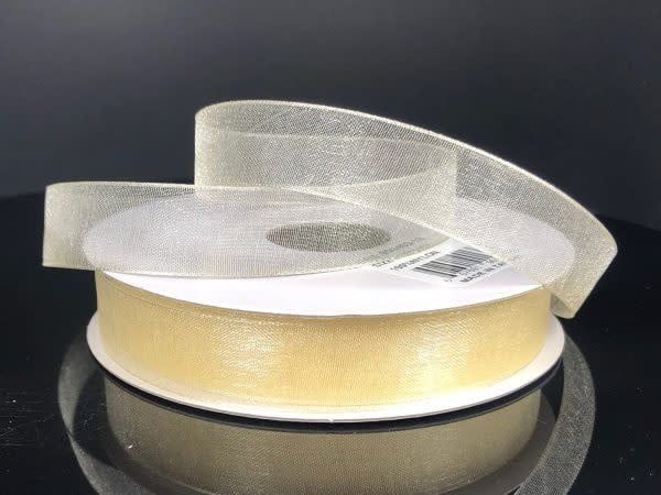 CHIFFON RIBBON 5/8"" x 25 YD.  IVORY