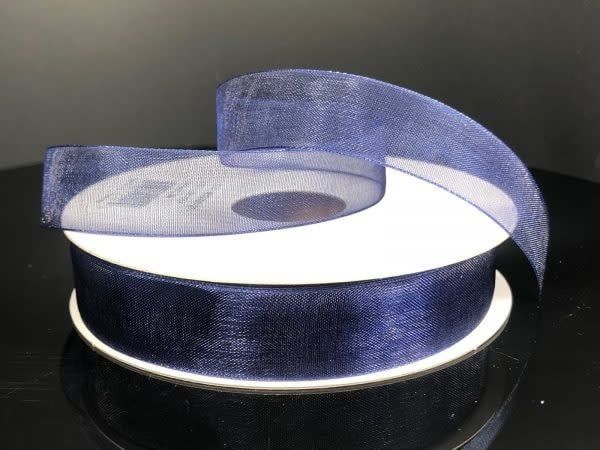 CHIFFON RIBBON 5/8"" x 25 YD. NAVY BLUE