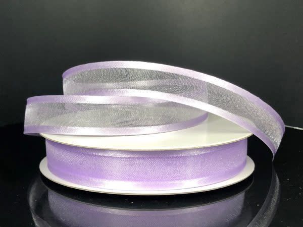 SHEER CHIFFON RIBBON SATIN EDGE 5/8"" x 25 YD LAVENDER