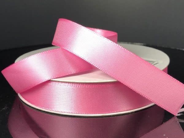 SILKY DOUBLE FACE SATIN NON WIRED EDGE 5/8"" x 25 YD HOT PINK