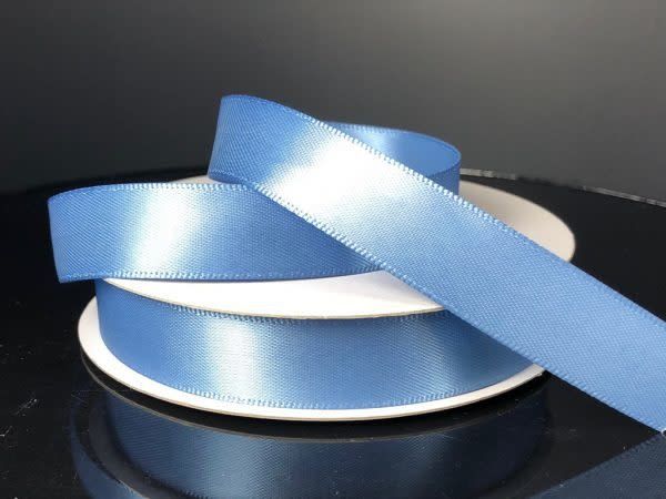 SILKY DOUBLE FACE SATIN NON WIRED EDGE 5/8"" x 25 YD BLUE