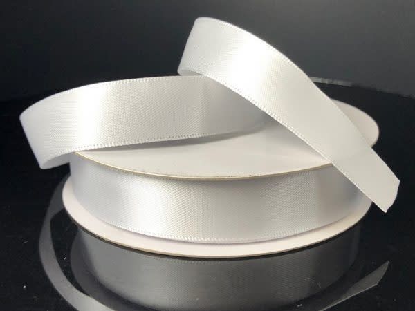SILKY DOUBLE FACE SATIN NON WIRED EDGE 5/8"" x 25 YD WHITE