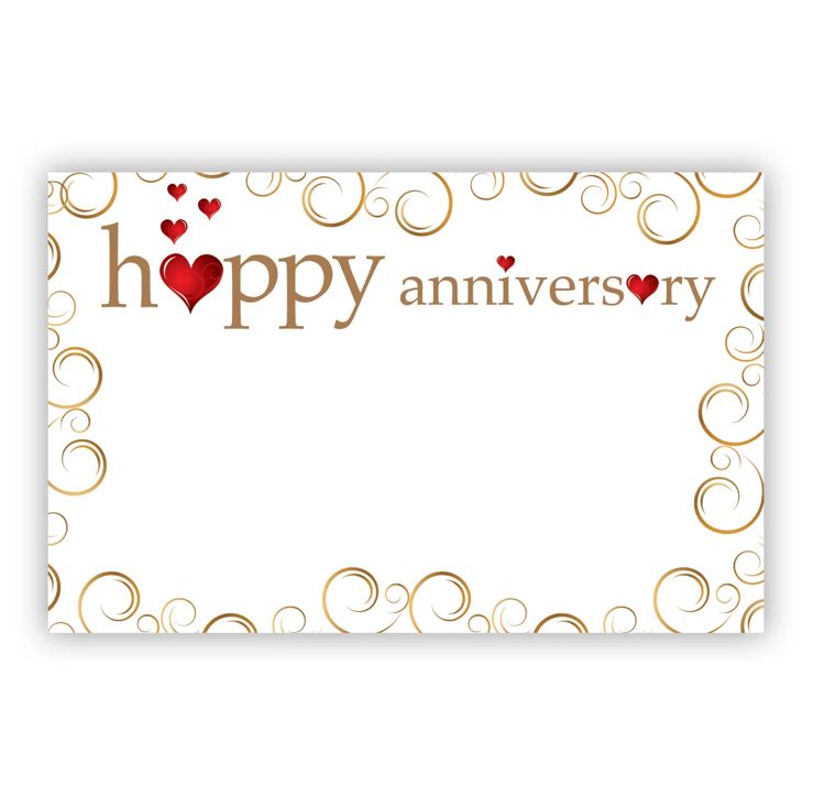 ANNIVERSARY Golden Swirls &amp; Red Hearts