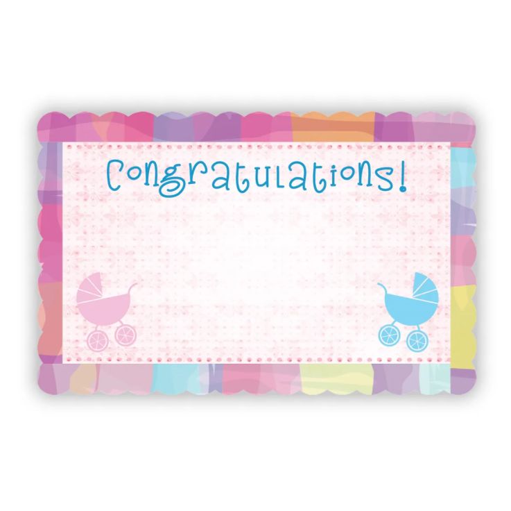 "Congratulations" : Colorful border with embossed carriages