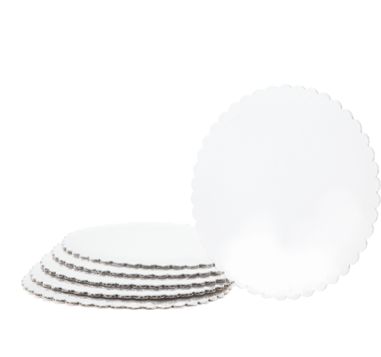 8’’ WHITE FOIL COVERED CAKE BOARD 6pc/pack - White